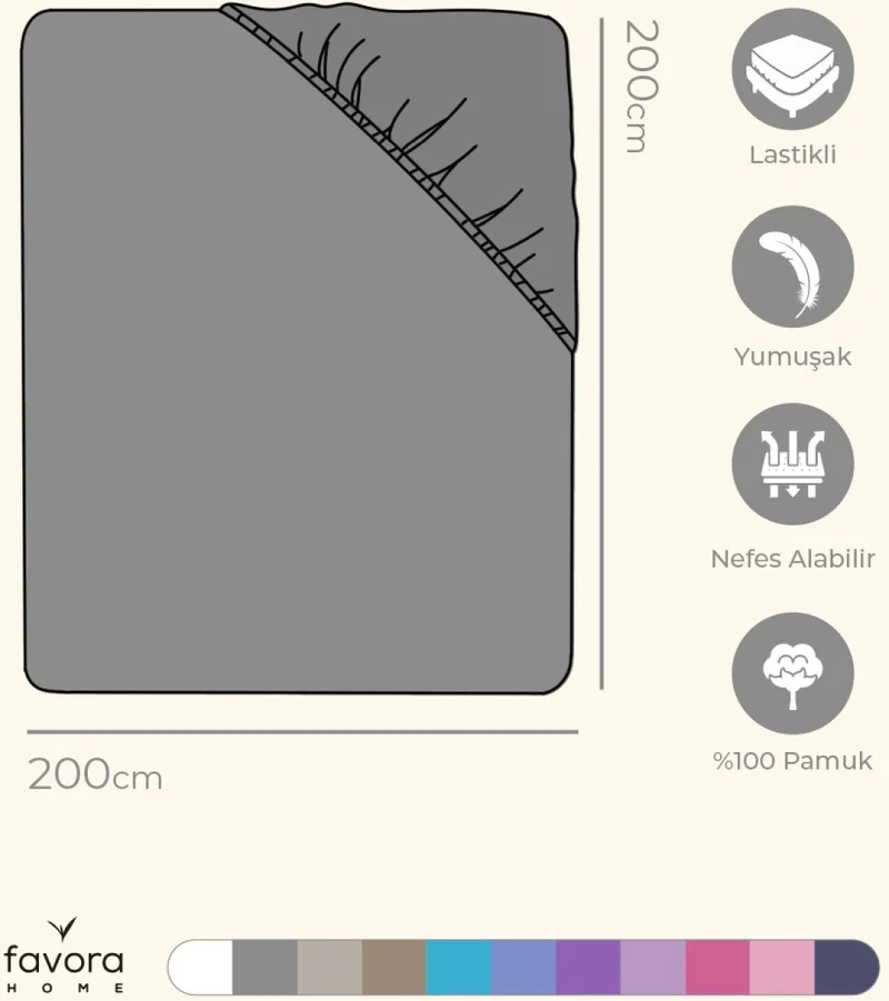 فافورا King Size Elastic Combed Cotton Sheet