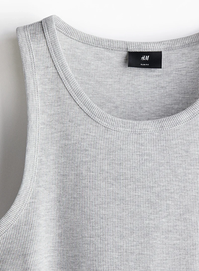 H&M Slim Fit Ribbed Vest Top