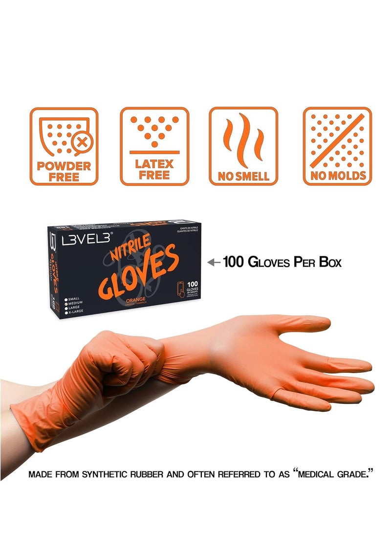 L3VEL3 Level 3 Nitrile Gloves - Professional Heavy Duty Disposable Gloves - Latex Free - Fits Snug - Box of 100 Medium  - Image 3