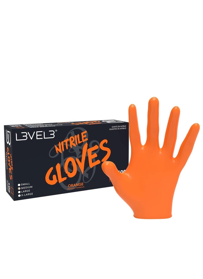 L3VEL3 Level 3 Nitrile Gloves - Professional Heavy Duty Disposable Gloves - Latex Free - Fits Snug - Box of 100 Medium  - Image 1