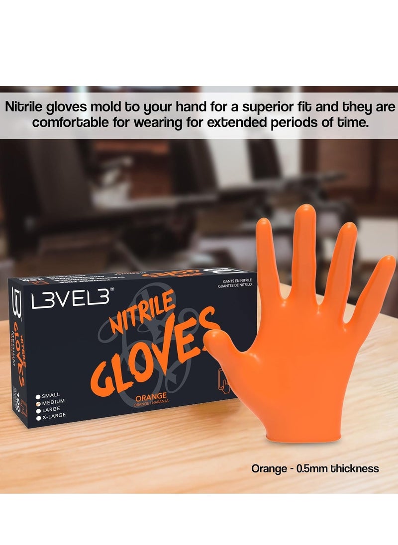 L3VEL3 Level 3 Nitrile Gloves - Professional Heavy Duty Disposable Gloves - Latex Free - Fits Snug - Box of 100 Medium  - Image 5