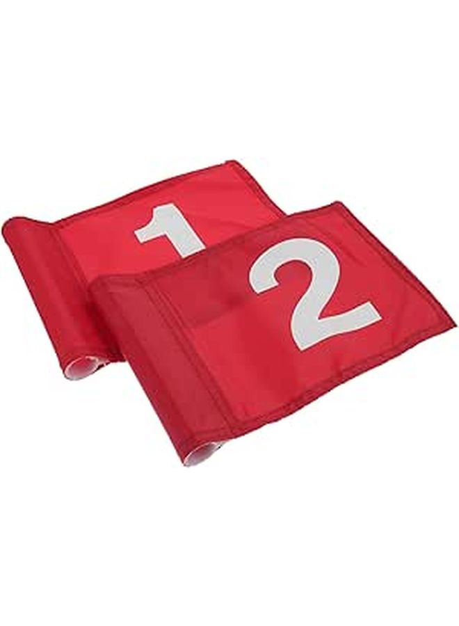 2 Pcs Detachable Golf Practice Flags With Numbers Red 1 2 Training Course Supplies - Image 1