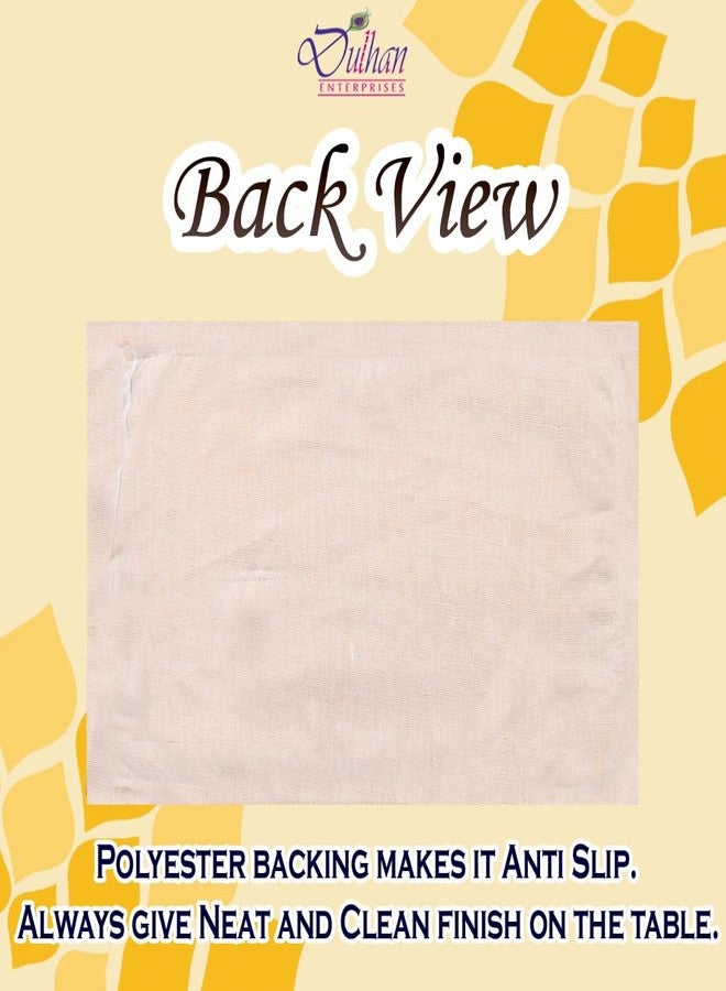 Dulhan Divine Pooja Cloth for Mandir | Pack of 2 | Small Size Puja Aasan 12x18 Inch | Golden Yellow Velvet Altar Cloth for Puja Table, Chowki & God Idol Sitting | Mandir Ka Kapda for Baithak Mat - Image 5