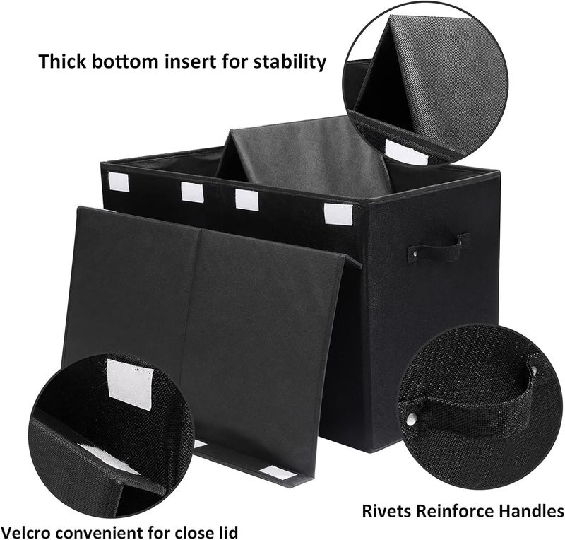 popoly 2 Pack Large Toy Box Chest Storage with Flip-Top Lid, Collapsible Kids Toy Storage Bin Boxes s for Toys, Playroom Organizers, 25"x13" x16" (Linen Black) - Image 5