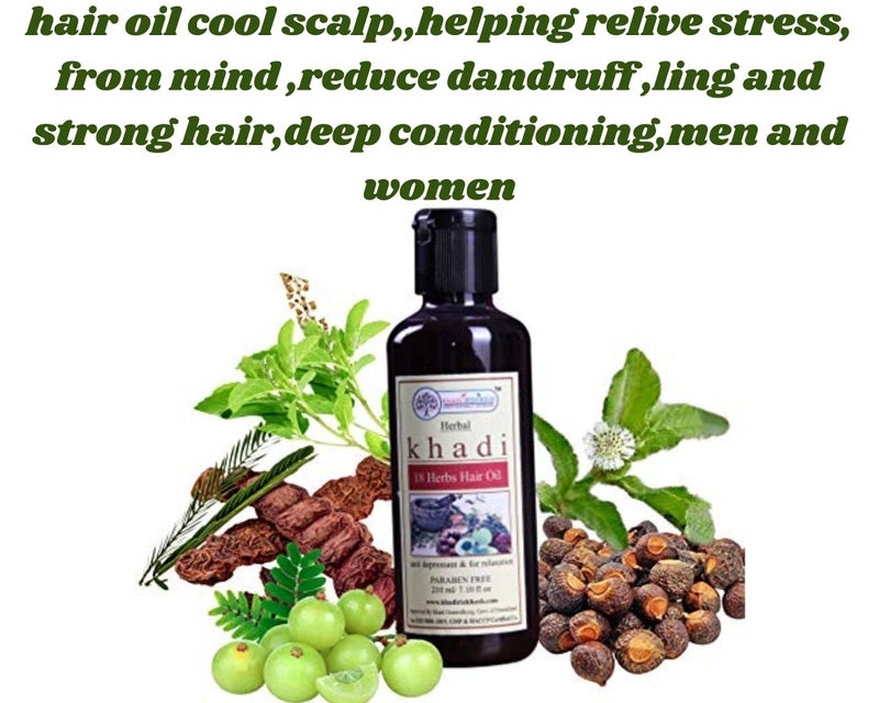 Khadi Rishikesh Ayurvedic 18 Herbs Hair,210ml | Reduces Hair Fall & Dandruff | Hair Growth lHair Care Oil |Paraben Free-With Sesame Olve Oil,Bhiringraj,Shikakai,Reetha-UNISEX - Image 2