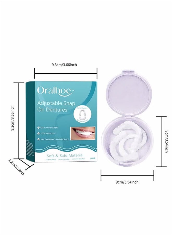 ORALHOE Veneers False Teeth, Adjustable Snap-On Braces, Comfortable Temporary Dental Restoration Kit  - Image 2