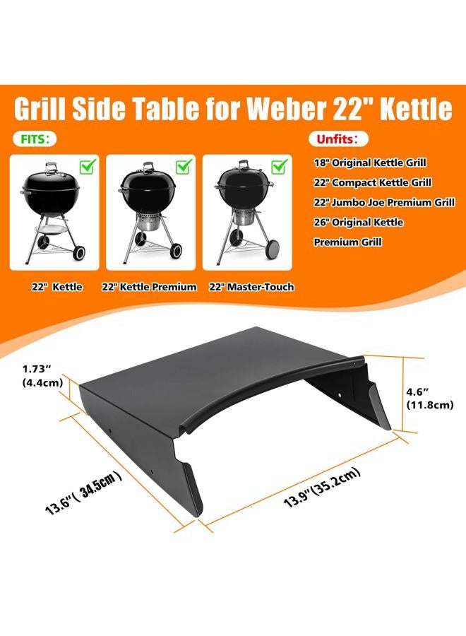GRISUN 57cm Weber BBQ Table Tray, Weber Master Touch 57cm, Premium, 22" Original Charcoal Grill, Spherical BBQ Accessories, Side Table, Coated Steel - Image 2