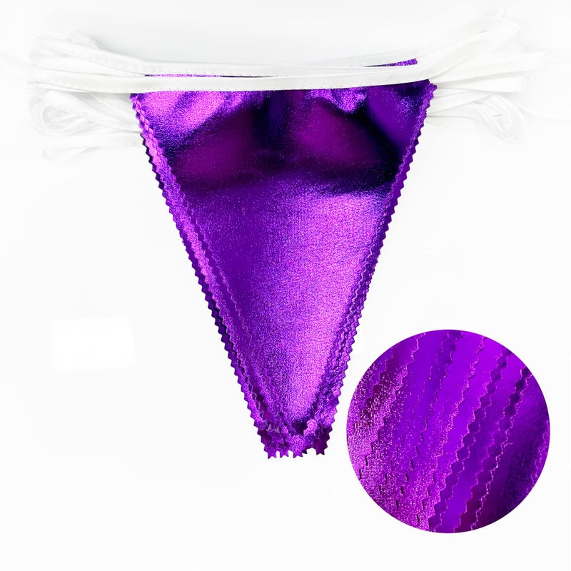 pinkblume Purple Party Decorations Triangle Pennant Banner Flag Dark Purple Metallic Fabric Bunting Garland for Graduation Wedding Bridal Shower Birthday Anniversary Holiday Halloween Disco Party Supplies - Image 3