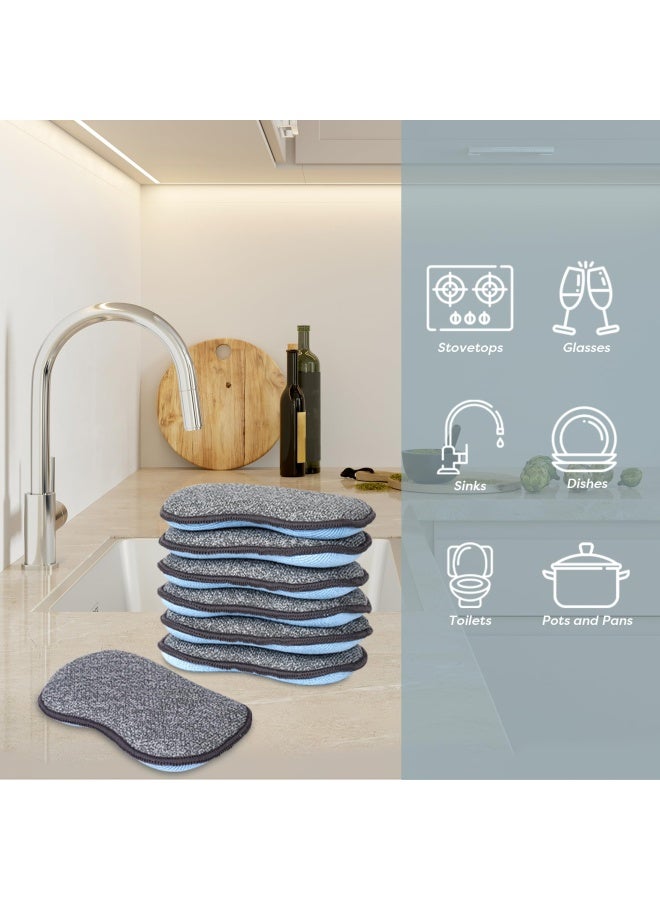 SCRUBIT MultiPurpose Sponges Kitchen by Scrubit  NonScratch Microfiber sponges for Cleaning Along with Heavy Duty Scrubbing Power  Reusable Dish Sponge for Dishes Pots and Pans 6 Pack Small - Image 3