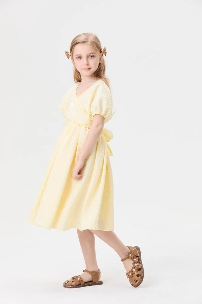Tenda Yellow Floral Wrap Dress