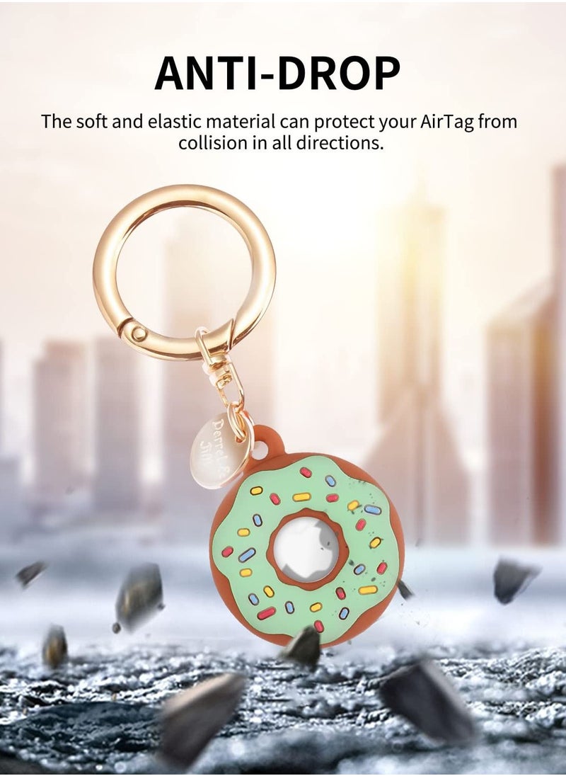 Y&D 4 Pack Keychain Donut Case for AirTag, Cute Protective AirTag Holder with Anti-Lost  - Image 3