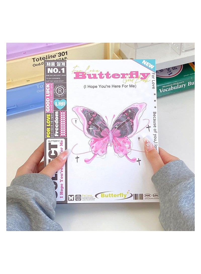 SYOSI دليل بطاقات KPOP A5 مع 160 جيب حافظة بطاقات KPOP كتاب جمع بطاقات قابلة لإعادة التعبئة واقيات بطاقات 6 حلقات دليل بطاقات الصور ألبوم صور لكاميرا ميني - Image 5