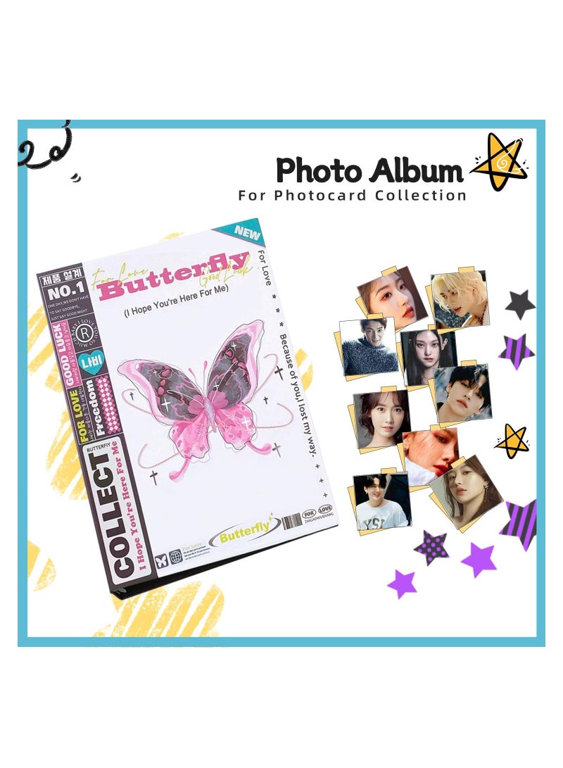 SYOSI دليل بطاقات KPOP A5 مع 160 جيب حافظة بطاقات KPOP كتاب جمع بطاقات قابلة لإعادة التعبئة واقيات بطاقات 6 حلقات دليل بطاقات الصور ألبوم صور لكاميرا ميني - Image 2