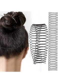 4pcs U Shape Hair Finishing Fixer Comb Invisible Hair Holder U Pin Hair Clips Hair Updo Accessories for Small Broken Hair Fringe Hair Comb for Women And Girls Black Combo of 4
