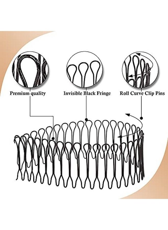Sanas - 4pcs U Shape Hair Finishing Fixer Comb Invisible Hair Holder U Pin Hair Clips Hair Updo Accessories for Small Broken Hair Fringe Hair Comb for Women And Girls Black Combo of 4 - Image 1
