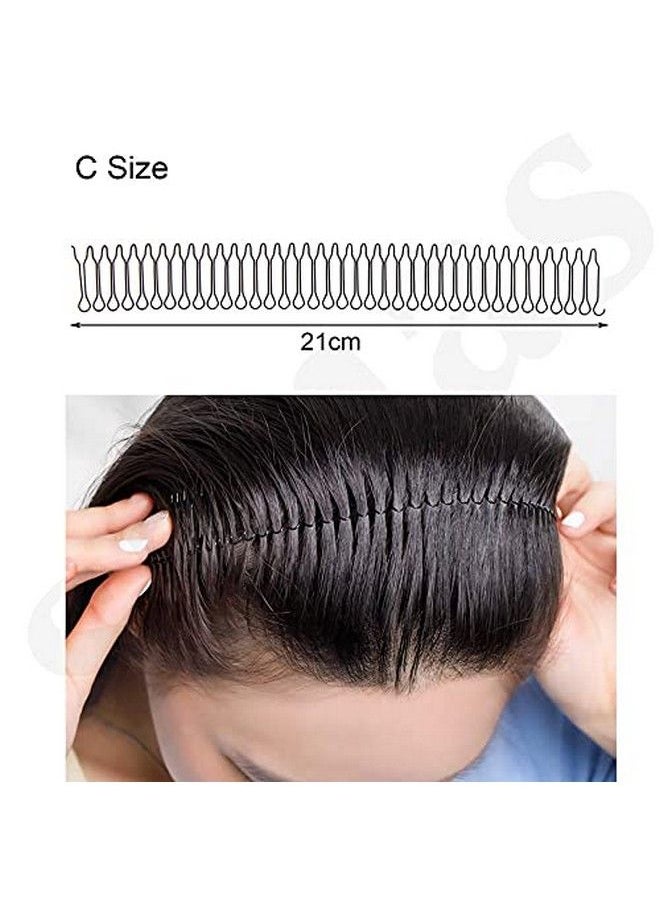 Sanas - 4pcs U Shape Hair Finishing Fixer Comb Invisible Hair Holder U Pin Hair Clips Hair Updo Accessories for Small Broken Hair Fringe Hair Comb for Women And Girls Black Combo of 4 - Image 1