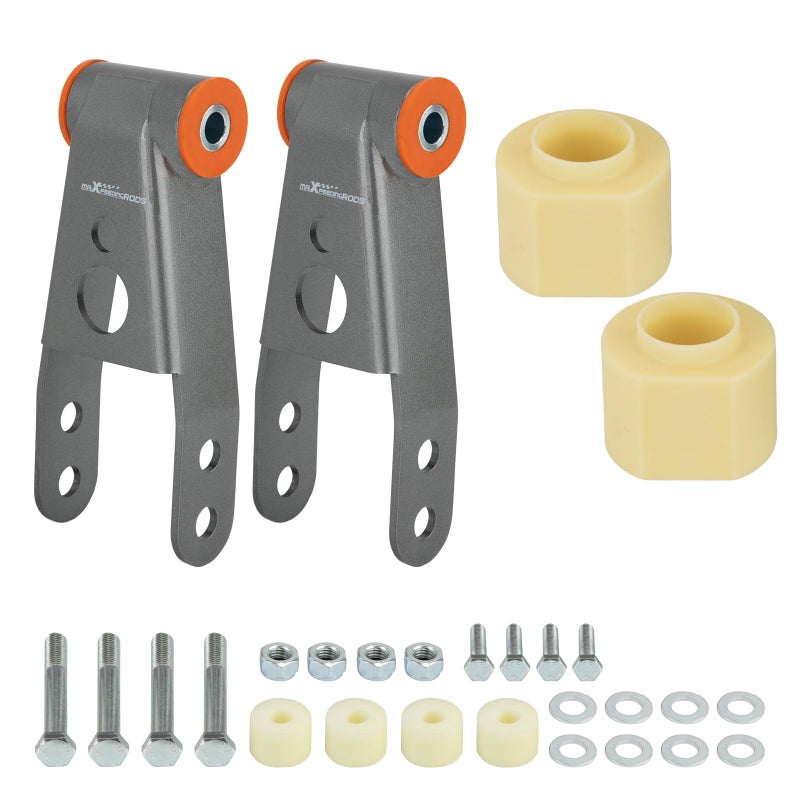 مجموعة رفع مستوى maXpeedingrods لجيب شيروكي XJ 2WD 4WD 1984-2001 3 أمامي 2 خلفي مع خفض علبة النقل وفتحات شحم رمادي