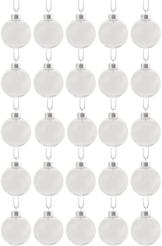 Creative Hobbies® - Bulk Value Pack of 25 pcs - 67mm (2-5/8 Inch) Round Clear Plastic Ball Ornaments - Great for Crafting DIY Christmas Ornaments - Image 5
