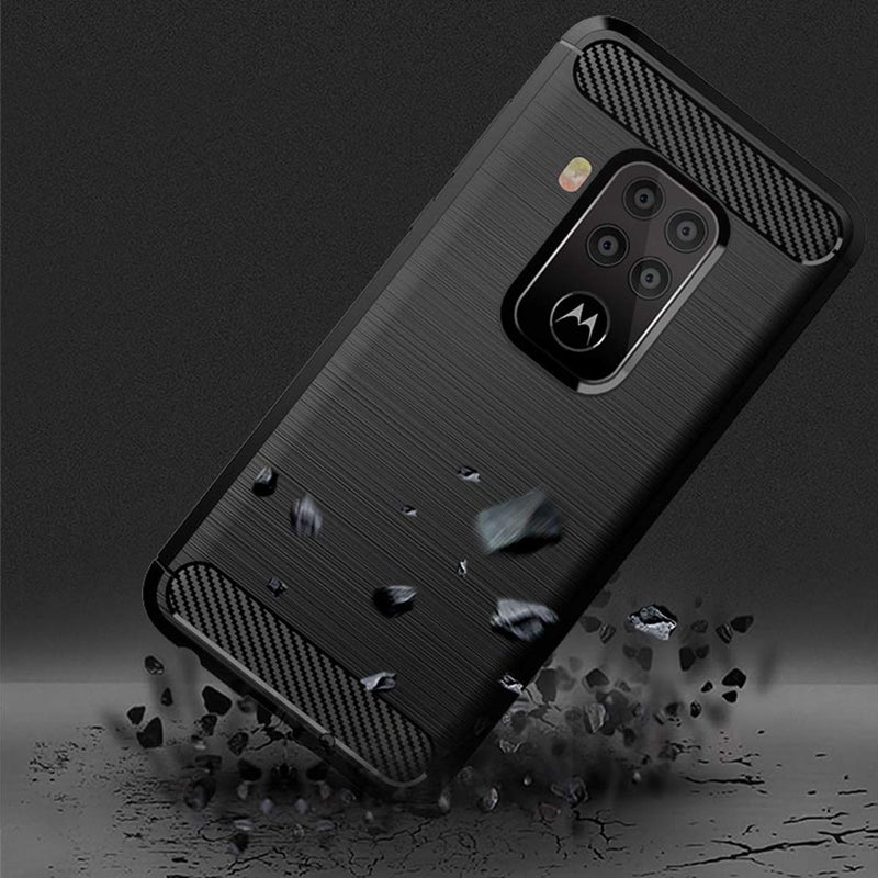 Osophter for Motorola Moto One Zoom Case,Motorola Moto One Pro Case Shock-Absorption Flexible TPU Rubber Full-Body Protective Phone Cover for Moto One Zoom(Black) - Image 5