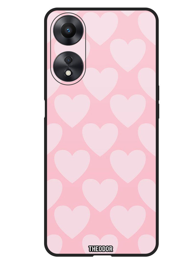 Theodor Protective Case Anti Scratch Shock Proof Bumper Cover For Oppo F23 5G Pink Hearts - Image 1