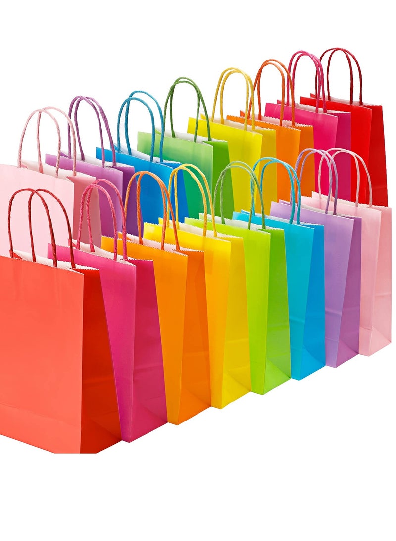 KASTWAVE Party Gift Bags, 8 Colors Bulk Small Gift Bags with Handles Kraft Paper Rectangular Packing Shopping Bags Candy Packaging Bags Suitable for Children Birthdays, Weddings, Baby Shower, Etc. (48 Pieces) - Image 1