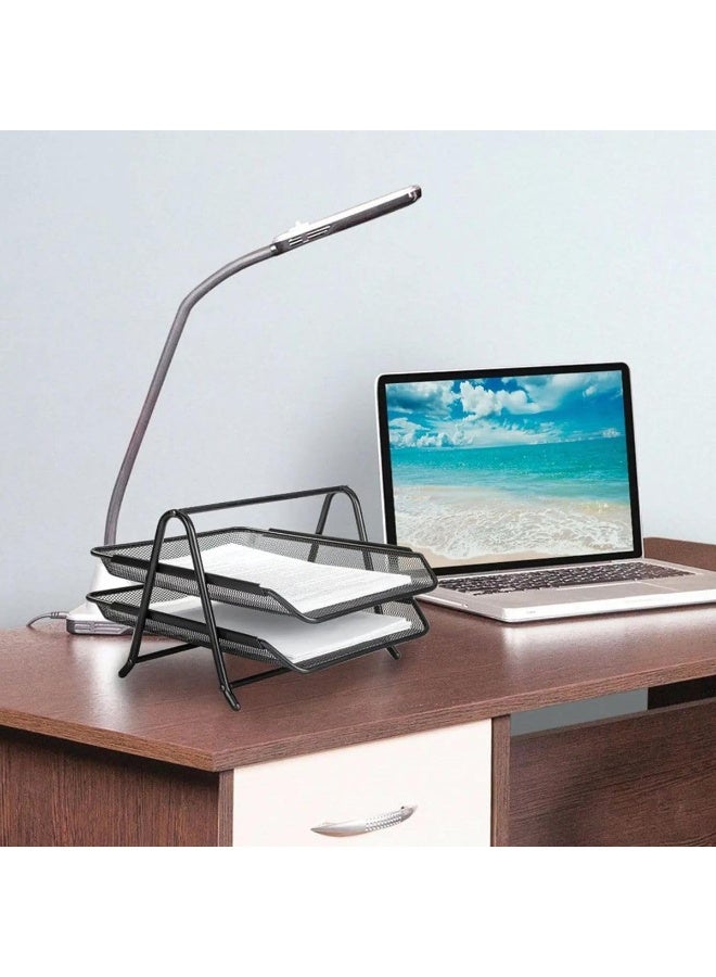 MOMENT 2-Tier Paper Tray, Desktop Organizer, 2 Layer A4 Metal Tray Office Desk Organiser, Paper File Storage, Workspace, Office - Image 2