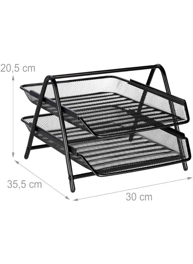 MOMENT 2-Tier Paper Tray, Desktop Organizer, 2 Layer A4 Metal Tray Office Desk Organiser, Paper File Storage, Workspace, Office - Image 4