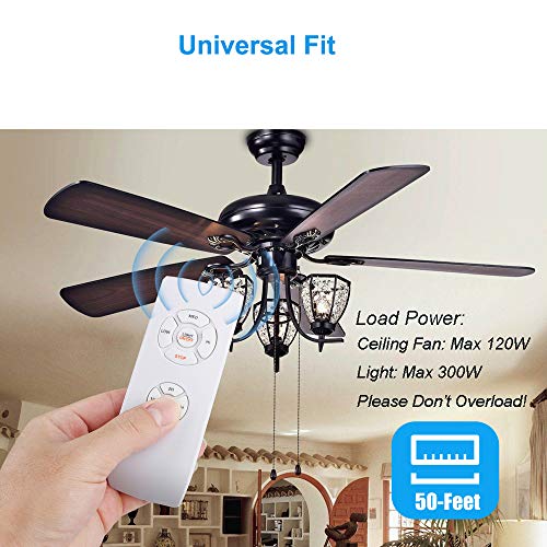 LPHUMEX Universal Ceiling Fan Remote Control Kit, 3-in-1 AC Motor Ceiling Fan Light Timing & Speed Remote, for Hunter/Harbor Breeze/Westinghouse/Honeywell/Other Ceiling Fan lamp - Image 2