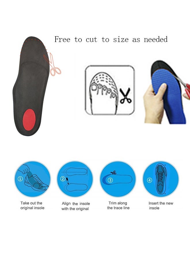 Arch Support Orthotic Insoles, Soft Plantar Fasciitis Insoles, Shock Absorption Cushioning Shoes Insoles for Flat Feet Heel Spurs Foot Pain Overpronation for Men Women, L, 44-45