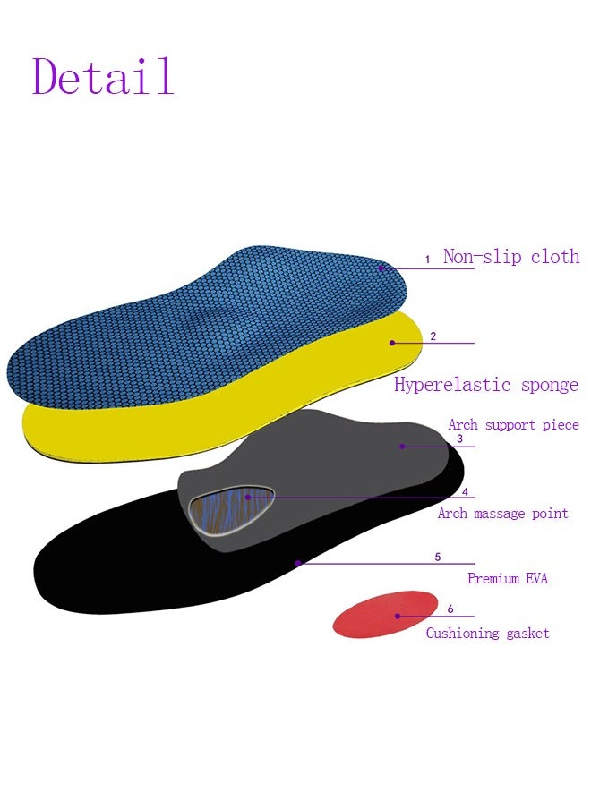 Ant Arch Support Orthotic Insoles, Soft Plantar Fasciitis Insoles, Shock Absorption Cushioning Shoes Insoles for Flat Feet Heel Spurs Foot Pain Overpronation for Men Women, L, 44-45  - Image 5