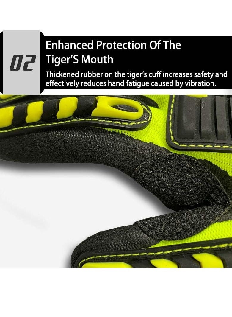 Construction Work Gloves, Safety Work Gloves, Durable, Shock-Absorbing, Anti-Cut, Anti-Impact, and Wear-Resistant, Warehouse Job Car Repair Utility Yard Glove for Men Women (Size: L) - Image 4