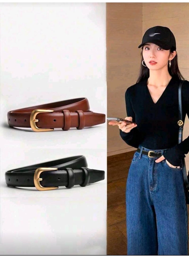 شي إن SHEIN-2pcs Women's Fashion Belt, Exquisite Needle Buckle Belt (Multicolour6) - Image 3