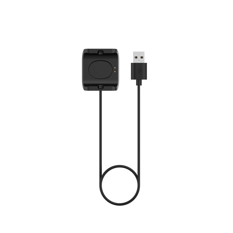 محامل شحن USB للرد الذكي: شاحن مشبك أسود طوله متر واحد - سهلة الاستخدام و شحن مستقر، كابل شحن للرد الذكي مصنوع من مادة متينة و دوارة للبيئة مناسب لأجهزة Amazfit Bip S/1s/A1805/A1916، للاستخدام في المكتب و المنزل و السيارة - Image 2