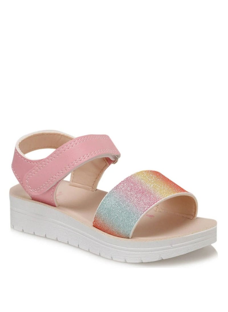 SouqBazar  Pink Velcro Strapped Sandals, Kids Girl  - Image 1