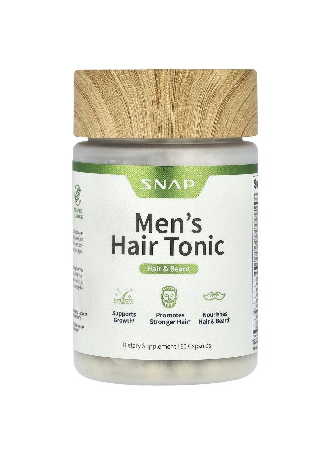 SNAP SUPPLEMENTS - Snap Supplements, Men's Hair Tonic, Hair & Beard, 60 Capsules - Image 1