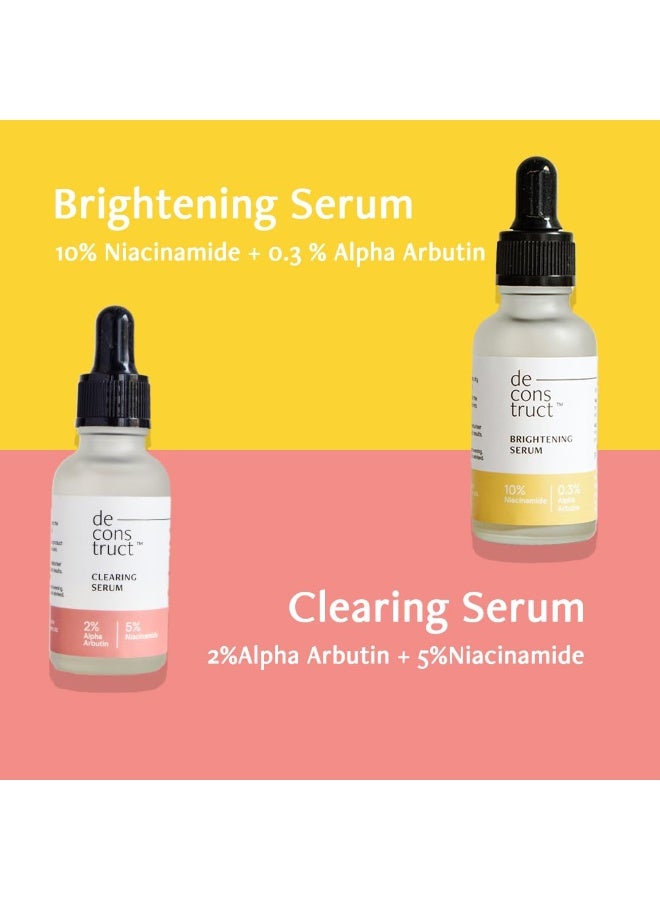 Deconstruct Niacinamide Face Serum Duo | 10% & 5% Niacinamide with Alpha Arbutin | Brightens Skin, Reduces Pigmentation & Dark Spots | For Women & Men | Beginner Friendly | Pack of 2 - Image 2
