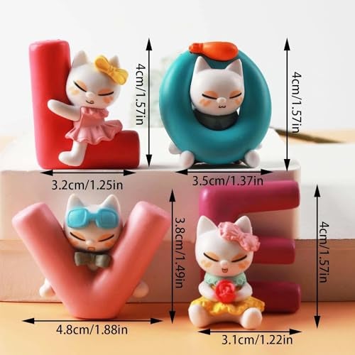 Ascension Love Alphabet Cat Dolls Love Animated Characters Showpiece Love Miniature Showpiece Set Valentine Gift for Boyfriend Girlfriend Love Miniature Adventure Showpiece Valentine Gifts - Image 4