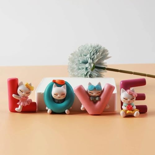 Ascension Love Alphabet Cat Dolls Love Animated Characters Showpiece Love Miniature Showpiece Set Valentine Gift for Boyfriend Girlfriend Love Miniature Adventure Showpiece Valentine Gifts - Image 2