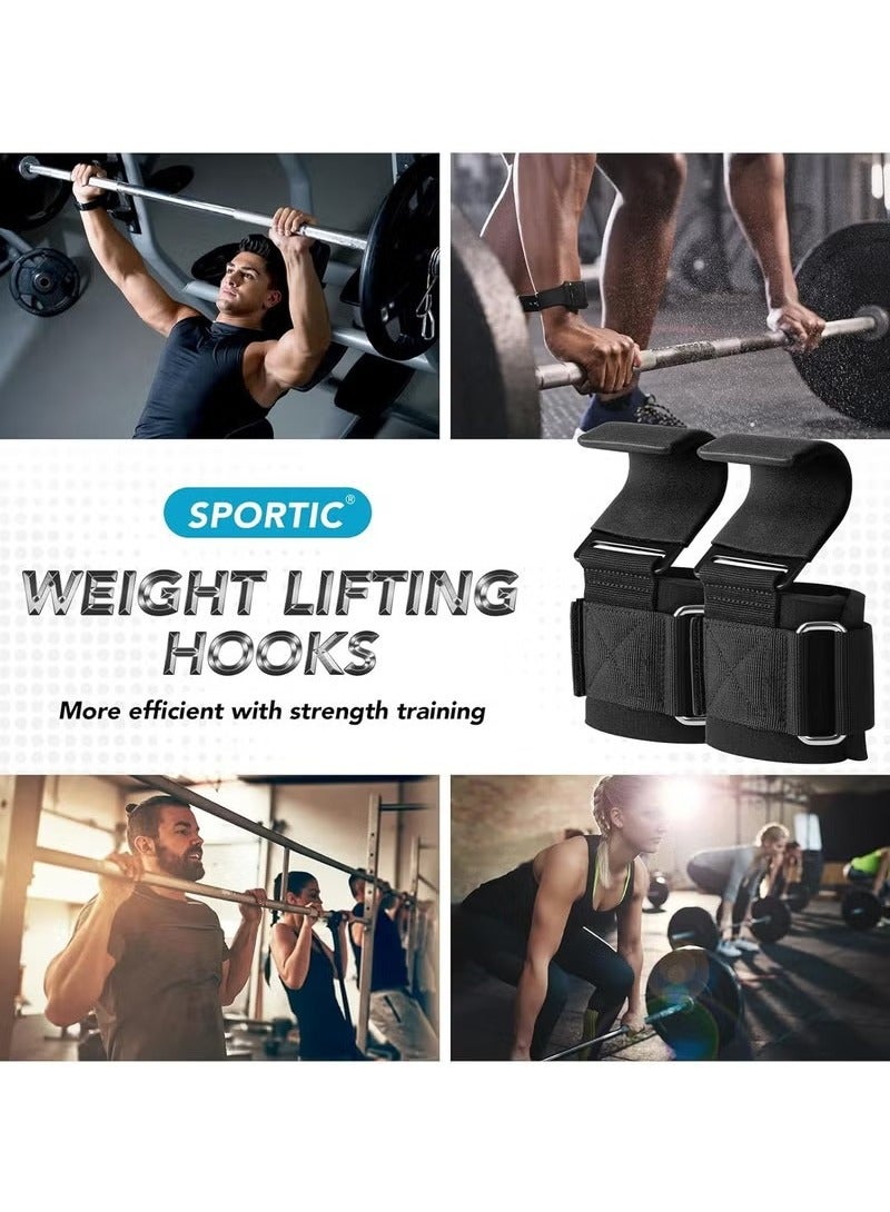Bukela Weight Lifting Hooks (Pair) - Heavy Duty Lifting Wrist Straps, Hand Grip Support for Deadlifts, Pull Ups, Shrugs, Weightlifting Hooks Gym Gloves for Men and Women - Image 3