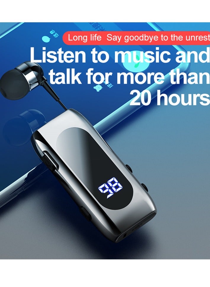 Incoming Call Vibration K55 Bluetooth Headset Lavalier Retractable Cable Smart Bluetooth Headset Sports Single Ear In-Ear - Image 5