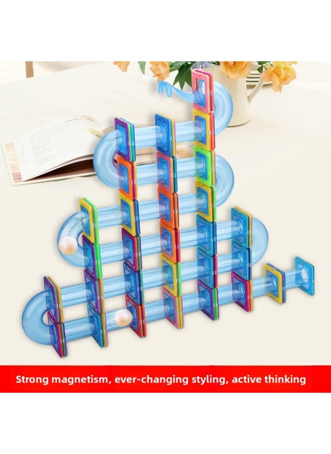 Magnetic Slide Building Blocks Variable Ball Matching Toys Children's Diy Early Education Toys 3-year-old Kindergarten-Color:Slide Magnetic Sheet 10 Piece Set [storage Box]]  - Image 4