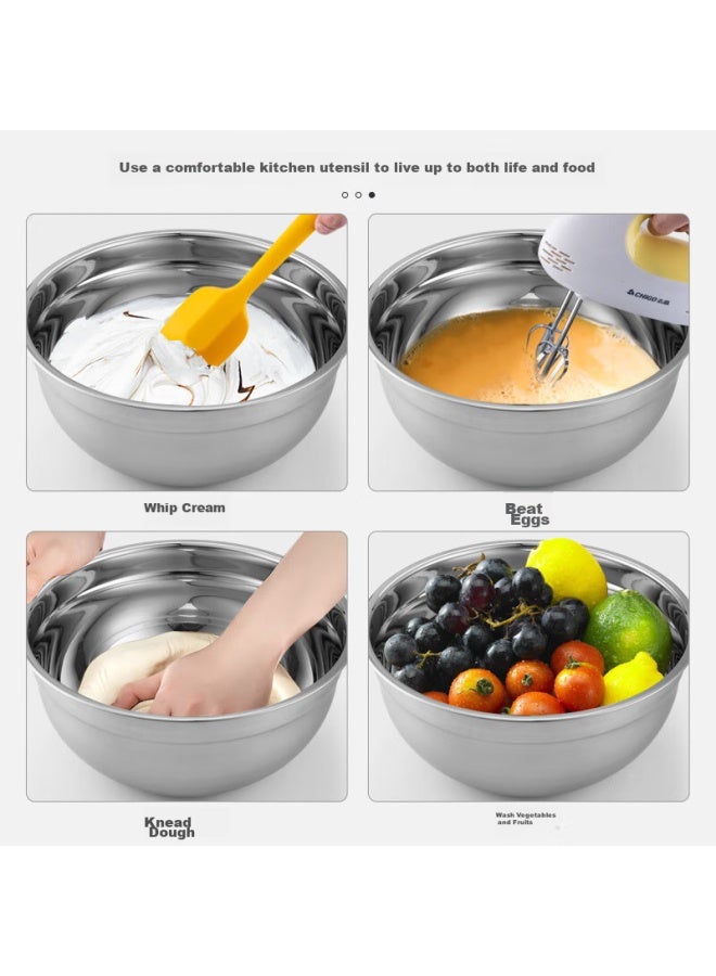 Newair Deep Splash-proof Mixing Bowl, Baking Tool, Home Dough Kneading Bowl, Cake Mixing And Whipping Cream Bowl, Stainless Steel - Image 5