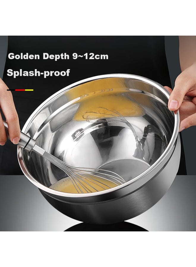 Newair Deep Splash-proof Mixing Bowl, Baking Tool, Home Dough Kneading Bowl, Cake Mixing And Whipping Cream Bowl, Stainless Steel - Image 3