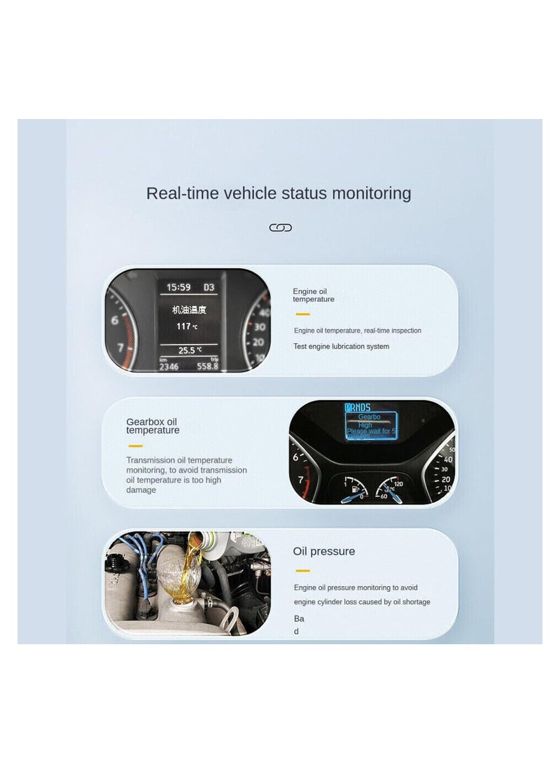 S100 HUD Head-Up Display for Cars, OBD Multi-Function Dashboard Monitor, Compatible with Oil and Transmission Temperature Alerts, Digital Speedometer and More. - Image 5