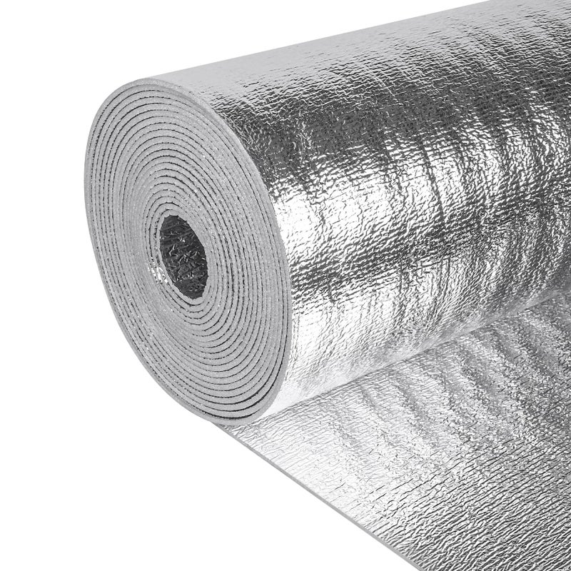 Miuwauer Reflective Insulation Roll 16in x 50Ft 3mm Foam Core Radiant Barrier Double Reflective Aluminum Foil Wrap Insulation Sheet Thermal Shield for Winter RV Window Thermal Cold Insulating Summer Heat - Image 2