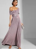Namshi x Tamara Jamal Bardot Shimmer Dress