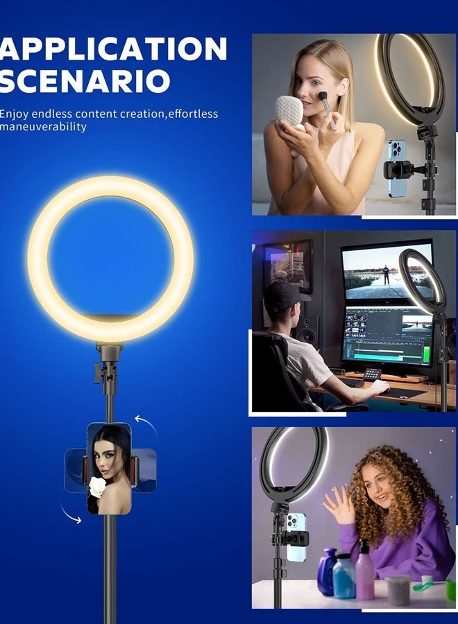 Kaiess 10.2" Selfie Ring Light with 65" Adjustable Tripod Stand & Phone Holder for Live Stream/Makeup, Upgraded Dimmable LED Ringlight for Tiktok/YouTube/Zoom Meeting/Photography - Image 5