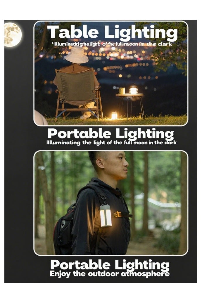 Camping Lantern Rechargeable and Solar Energy, Up to 12Hrs, 1800mAh LED Lantern with 4 Brightness, IP44Waterproof, Camping Light for Power Outages Hiking Emergency Hurricane White - Image 3