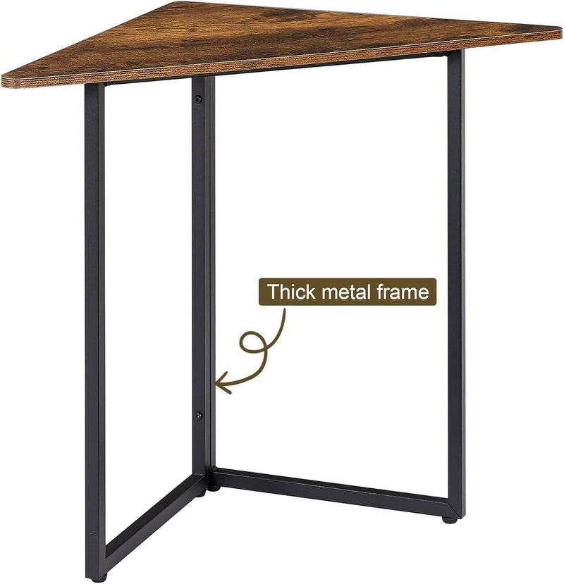 VECELO Corner Shelf, End Side Tables, Triangle Shelves with Metal Frame for Small Space, Living Room, Kitchen, Bathroom - Image 5