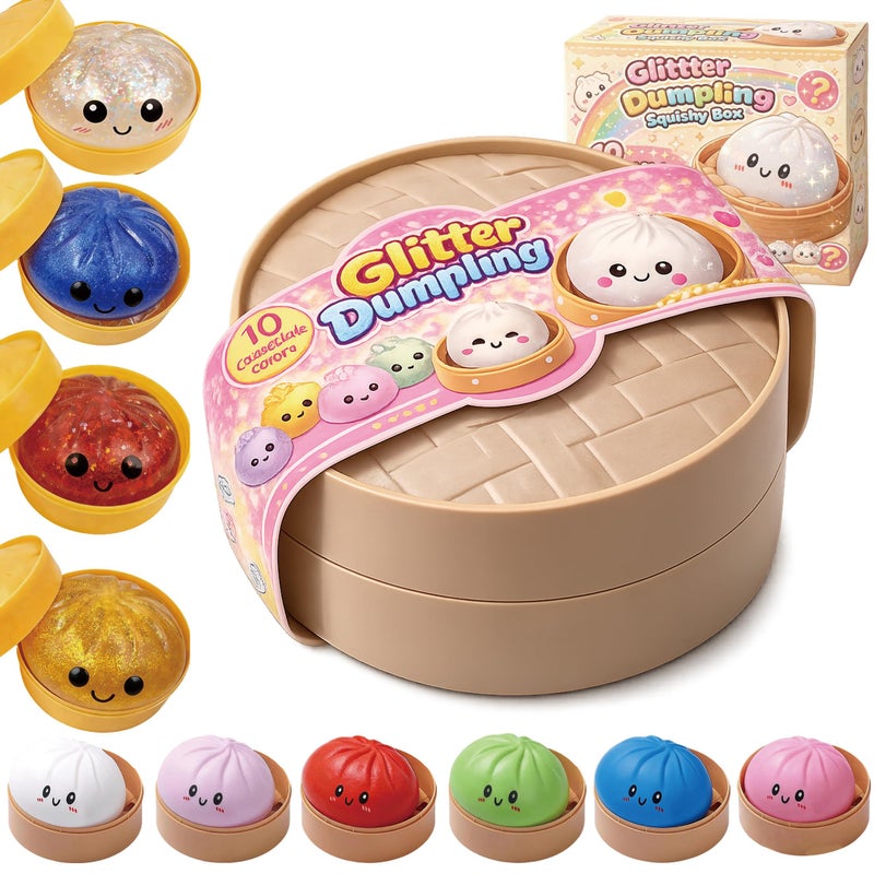 Glitter Dumpling Squishy Toy 1PCS Random Color  Surprise Box 10 Colors Stress Relief - Image 2